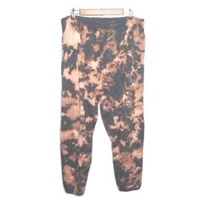 Upcycled Custom Bleached Tie Dye Gray Sweatpants Sz XL